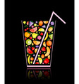 Fruit juice glass vector image