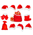 Red santa hats vector image