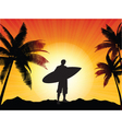 Surfer silhouette vector image