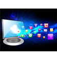 Computer and icons Computer and icons vector image