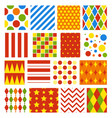 Set of seamless carnival circus festive patterns vector image