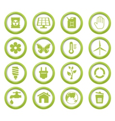 Eco green buttons set vector image