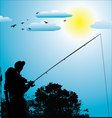 Fishing background vector image