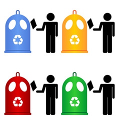 Recycling trash signs vector image