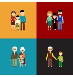 Flat set of family life vector image
