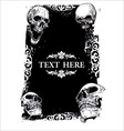 Grunge skull background vector image