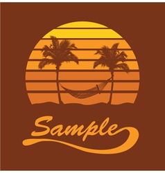 Summer t-shirt design with palm trees Summer t-shirt design with palm trees vector image