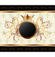 Gold invitation frame vector image