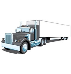 Black semi truck Black semi truck vector image