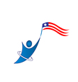 Happy patriotic man logo Happy patriotic man logo vector image