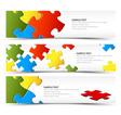 Horizontal banners puzzle vector image