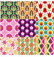 Seamless retro flower pattern vector image