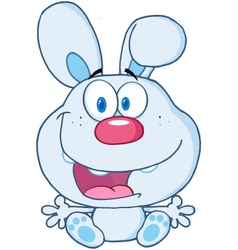 Cute Blue Bunny Cartoon Character vector image
