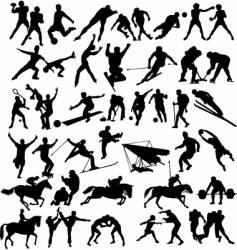 Sports silhouettes vector image