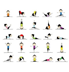 Yoga practices vector image