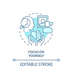 2d blue line icon focus on yourself concept vector image