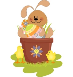 Cute Easter with rabbit vector image