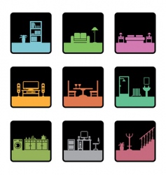 Interior squares vector image