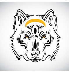 Wolf tattoo stylish ornate vector image