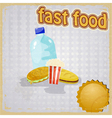 Retro background with the image of fast food vector image