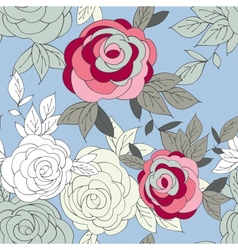 Pink peony flower seamless pattern vector image