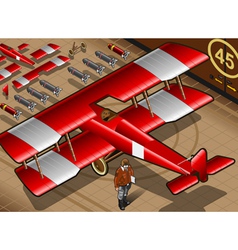 Red biplane Red biplane vector image
