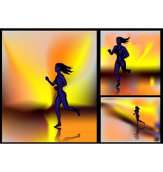 Girl running vector image