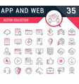 Set flat line icons seo and web design vector image