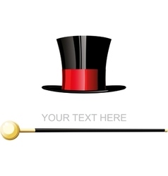 Vintage cylinder and cane vector image