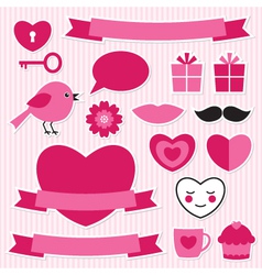 Valentines stickers set vector image