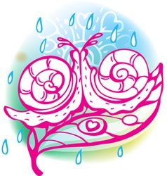 Love sketchy with snail vector image