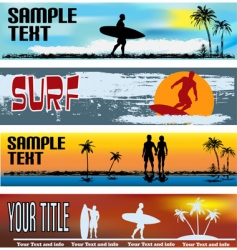 Tropical beach web banner templates vector image