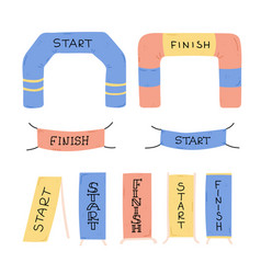 Opposite words for start and finish with girl Vector Image