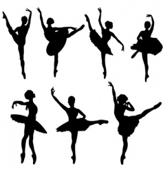 Ballerina silhouettes vector image