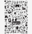 Music party doodles vector image