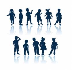 Kids silhouettes vector image
