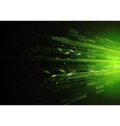 Tech green motion design with arrows vector image