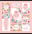 Set of floral wedding cards vector image