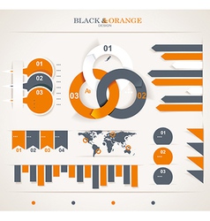 Retro infographics set World Map and Information vector image