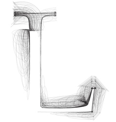 Sketch font Letter L vector image