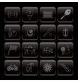 Line sports gear and tools icons vector image