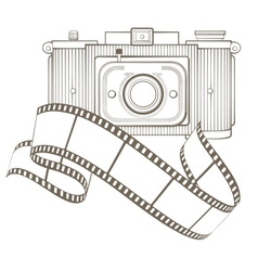 Retro photo camera with vignette vector image
