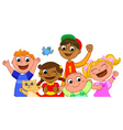 Five happy kids smiling vector image