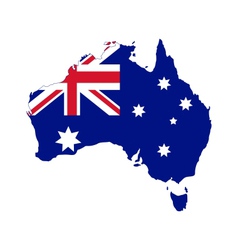 Map and flag of Australia vector image