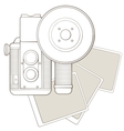 Vintage photo camera with vignette vector image