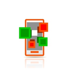 Simple stylized colorful icon - mobile apps vector image