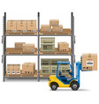 Storage with Forklift vector image