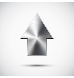 Up arrow sign with metal texture light background vector image