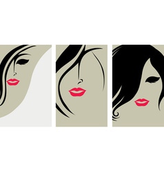 Woman hair back vector image