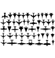 Military and civilian aircraft silhouettes vector image